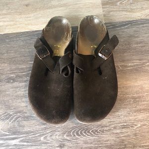 Birkenstock Boston Brown Suede Clog